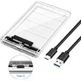 Harddisk Kutusu Şeffaf 2.5'' Hdd 3.1 To Type-C 6 Gbps Max 4 Tb E Kadar Destekli