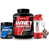 Hardline Nutrition Hardline Whey 3 Matrix 2300 gr + Amino Full 300 Tablet + Shaker 600 ml + 3D Maskot Anahtarlık