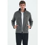 Hardy Koyu Gri Standart Kalıp Polar Erkek Sweatshirt - 88299