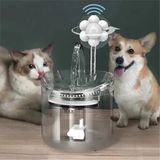 Hareket Sensörlü Akıllı Sesiz Kedi Köpek Sessiz Şeffaf Otomatik Pet Su Pınarı Çeşmesi Sebili - Beyaz
