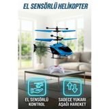 Hareket Sensörlü Kumandalı Şarjlı Helikopter - Oyuncak Helikopter - Mavi