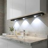 Hareket Sensörlü Ledli Gece Lambası, Parlaklık Ayarı Yapılabilir, 3000K-6000K, 3 Mod, Kablosuz, Merdiven Aydınlatması, USB Şarj Edilebilir Işık, LED Manyetik Lamba, Cata (Akasya - Siyah 40 Cm)