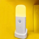 Hareket Sensörlü Şarjlı LED Gece Lambası 2000 mAh, 120° Algılama, 5 Kademe Parlaklık, Otomatik Aç/Kapa, USB Şarjlı, SOS Modlu Gece Işığı