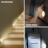 Hareket Sensörlü USB Şarjlı LED Işık Lamba-Oda, Mutfak, Salon ve Merdiven Işıklandırma - Çok Renkli