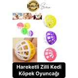 Hareketli 3.5 cm Çıngıraklı Kedi Köpek Evcil Hayvan Oyun Topu Plastik Zil Oyuncağı Eğitici
