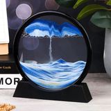 Hareketli 3D Kum Saati 30cm Büyük Boy Mavi Yuvarlak 12inch Cam Dekoratif Sanatsal Rahatlatıcı