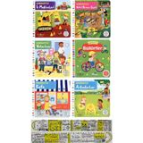 Hareketli Iş Makineleri+Vahşi Orman+Veteriner+Bisikletler+Kafe+Arkadaşlar 6'lı Set