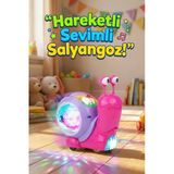 Hareketli Işıklı Müzikli Salyangoz Oyuncak - Bebek Emekleme Yardımcısı Eğitici Yürüyen Salyangoz