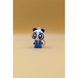 Hareketli Sevimli Yıldız Göz Panda Tangzhuang Figürlü Anahtarlık - Hareketli Anahtarlık Çanta Süsü Charm