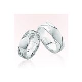Harem Altın 1902 Taşlı Beyaz Altın Alyans