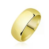 Harem Altın 8 mm Düz Bombeli Gold Gümüş Alyans