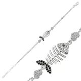 Harem Altın BR0460173 Kalpli Balık Gümüş Kadın Bileklik