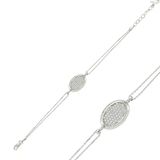 Harem Altın BR0460299 Oval Beyaz Taşlı Gümüş Kadın Bileklik
