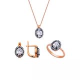 Harem Altın GMS151 Oval Pırlanta Montür Gümüş Set