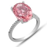 Harem Altın Gümüş Ice Cut Oval Pembe Zirkon Taşlı Kadın Yüzük