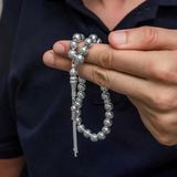 Harem Altın Gümüş Küre Kesim 7 Mm Erkek Tesbih