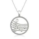 Harem Altın Gümüş Müzik Temalı Kadın Kolye