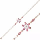 Harem Altın Gümüş Rose Pembe Lotus Çiçeği Bileklik