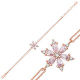Harem Altın Gümüş Rose Pembe Lotus Çiçeği Kadın Bileklik