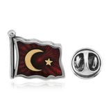 Harem Altın Gümüş Türk Bayrağı Rozet