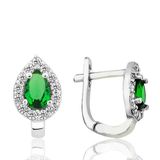 Harem Altın Gümüş Yeşil Taşlı Damla J Kadın Küpe