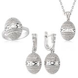 Harem Altın Gümüş Zirkon Taşlı Oval Kadın Set