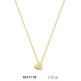 Harem Altın KLY1118 14 Ayar Altın Tektaş Kalp Kolye