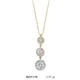 Harem Altın KLY1174 14 Ayar Altın Üçtaş Tria Kolye