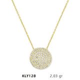 Harem Altın KLY128 14 Ayar Altın Taşlı Daire Kolye