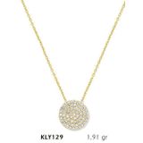 Harem Altın KLY129 14 Ayar Altın Taşlı Daire Kolye