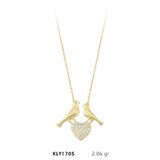 Harem Altın KLY1705 14 Ayar Kuş Motifli Kalpli Kolye