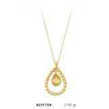 Harem Altın KLY1754 14 Ayar Damla Taş Motifli Taşlı Kolye