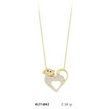 Harem Altın KLY1842 14 Ayar Altın Kalpli Kedicik Kolye