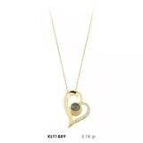 Harem Altın KLY1889 14 Ayar Altın Seni Seviyorum Taşlı Kalp Kolye