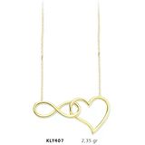 Harem Altın KLY407 14 Ayar Kalp Sonsuzluk Altın Kolye