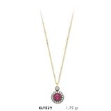 Harem Altın KLY529 14 Ayar Altın Pembe Taşlı Kolye