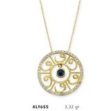 Harem Altın KLY655 14 Ayar Nazar Boncuklu Vav Altın Kolye