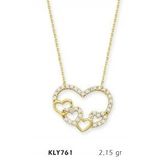 Harem Altın KLY761 14 Ayar Atın Mini Kalpler Kolyesi