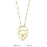 Harem Altın Kly782 14 Ayar Altın Çift Tektaş Yüzük Kolye