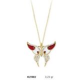 Harem Altın KLY882 14 Ayar Altın Kırmızı Kelebek Kolye