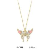 Harem Altın KLY888 14 Ayar Altın Pembe Kelebek Kolye
