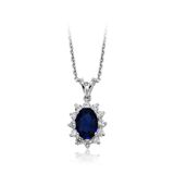 Harem Altın RTKL19 1.25 Ct Pırlanta Safir Altın Kolye