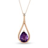 Harem Altın RTKL55 1.33 CT Pırlanta Ametist Taşlı Kolye