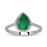 Harem Altın RTY5 0.78 Ct Pırlanta Zümrüt Yüzük