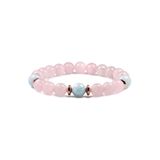Haremi Akuamarin - Pembe Kuvars Doğal Taş Bileklik 8 Mm