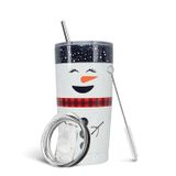 Haretu Merry Christmas Yalıtımlı Kapaklı ve Payetli Bardak Noel Kardan Adam Paslanmaz Çelik Kupa Yeni Yıl Tatili Noel Noel Komik Seyahat Kupası Hediyeler 590 ml