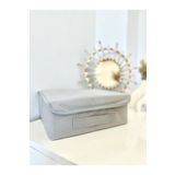 harev home collection Gri Kapaklı Dolap Çekmece Içi Takı Çamaşır Katlanır Saklama Kutusu Sepet 30x23x11 Cm