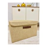 harev home collection Jüt Kapaklı Dolap Içi Çamaşır Oyuncak Düzenleyici Katlanır Saklama Kutusu 50x40x30 Cm