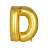Harf Folyo Balon Büyük Boy Metalik Altın D Harfi Folyo Balon Metalik - 100 Cm