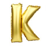 Harf Folyo Balon Büyük Boy Metalik Altın K Harfi Folyo Balon Metalik - 100 Cm